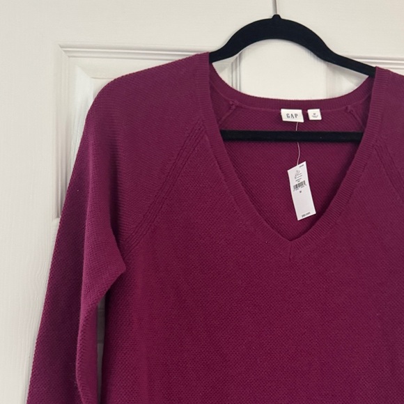 Deep Red V-Neck Sweater - Picture 5 of 5